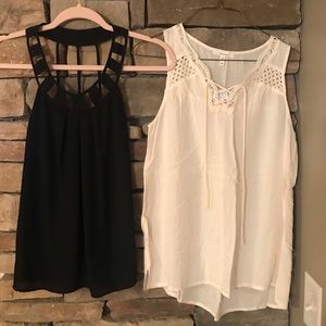 2 Sleeveless summer tops, Express and Maurices